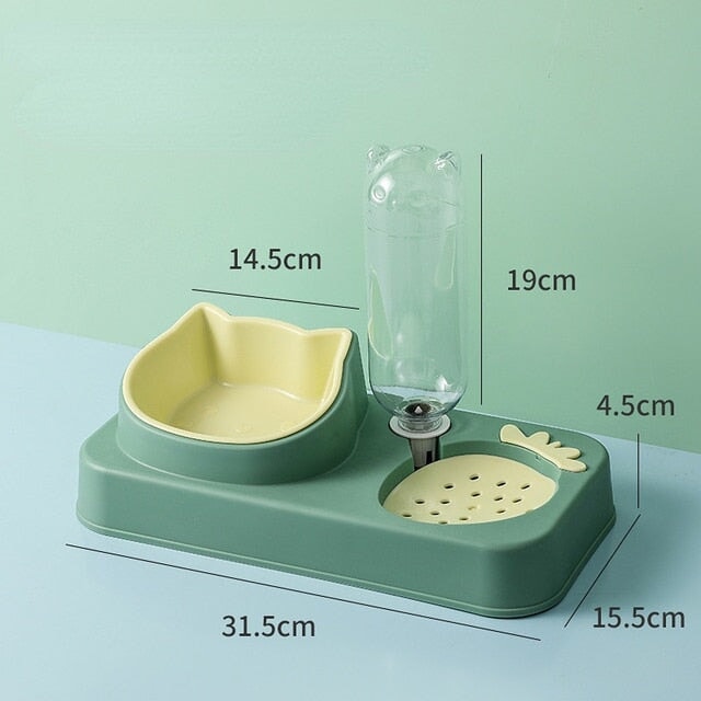 3 in 1 Pet Food and Water Bowl Set Pet Bowls, Feeders & Waterers Best Pet Store Light Green 2 in 1