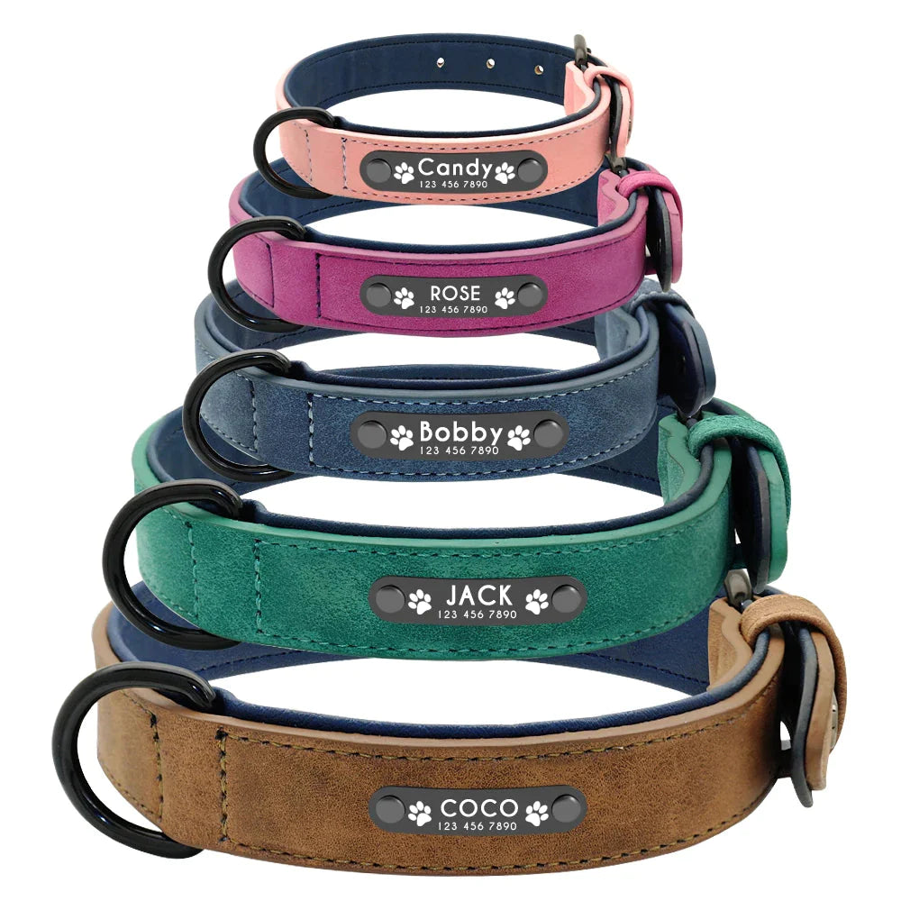 Personalised Custom Leather Dog Collar Pet Collars & Harnesses Best Pet Store