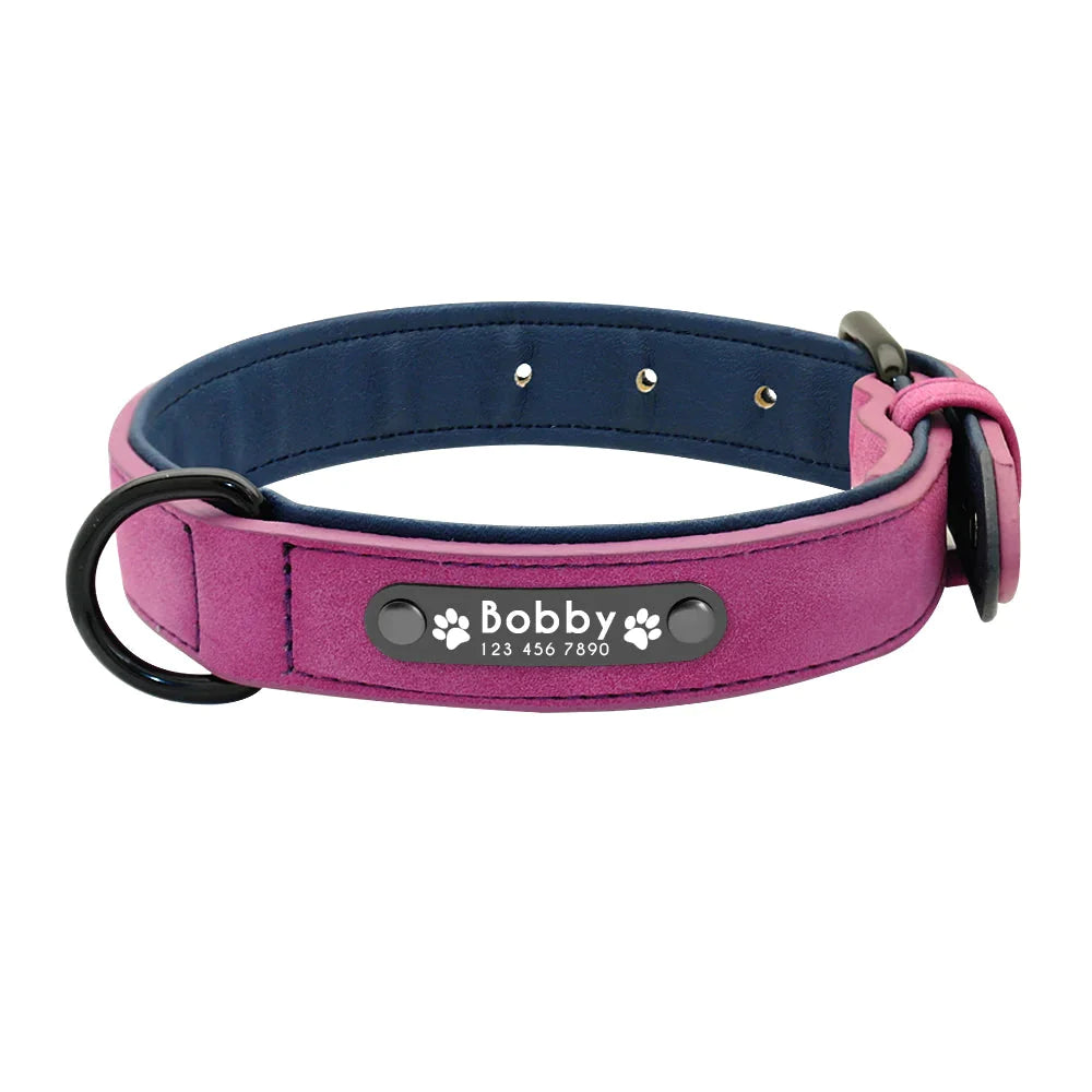 Personalised Custom Leather Dog Collar Pet Collars & Harnesses Best Pet Store Purple Small