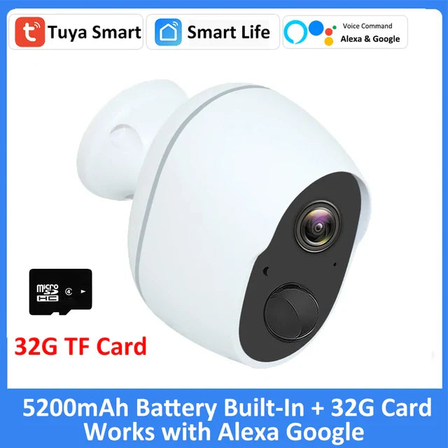 Rechargeable Waterproof Pet Camera Surveillance Cameras Best Pet Store Camera + Alexa & Google + 32G SD Card