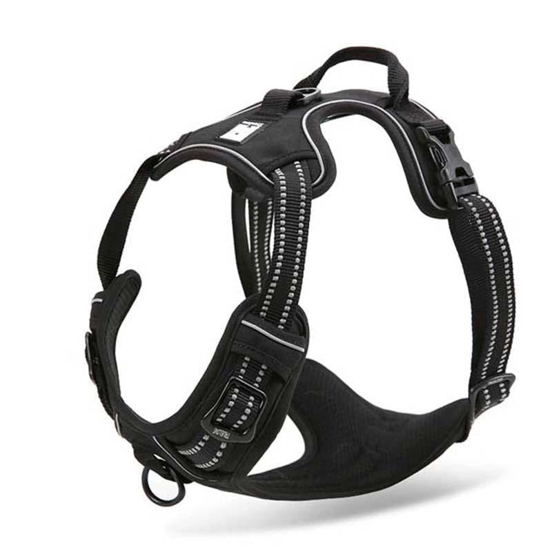 Reflective Dog Harness With Front and Back Clip Pet Collars & Harnesses Best Pet Store Black X Small