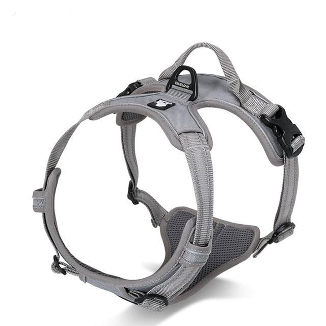 Reflective Dog Harness With Front and Back Clip Pet Collars & Harnesses Best Pet Store Grey X Small