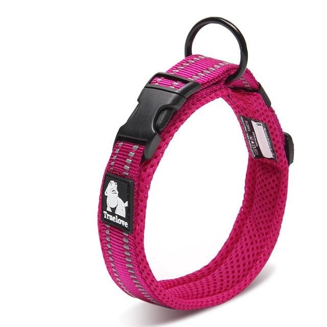 Reflective Mesh Padded Dog Collar Pet Collars & Harnesses Best Pet Store Pink XX Small