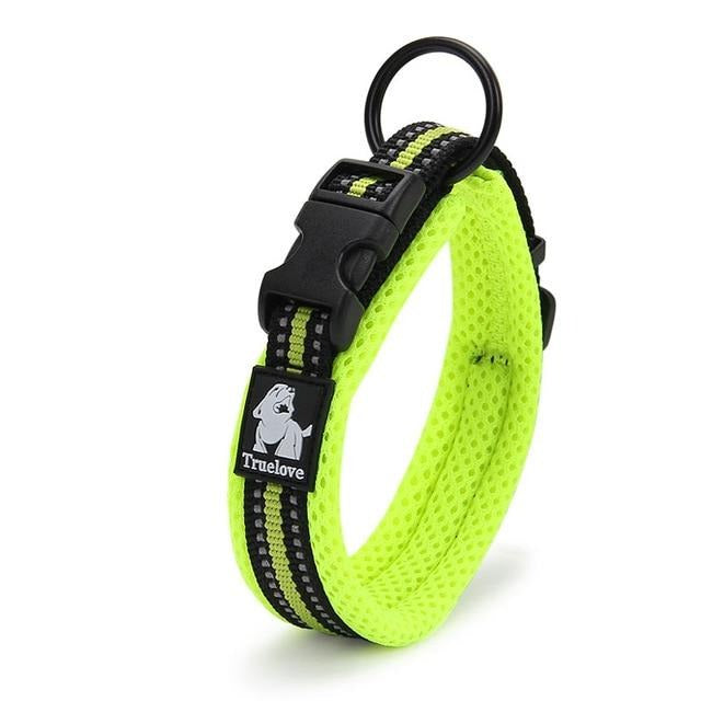 Reflective Mesh Padded Dog Collar Pet Collars & Harnesses Best Pet Store Yellow XX Small
