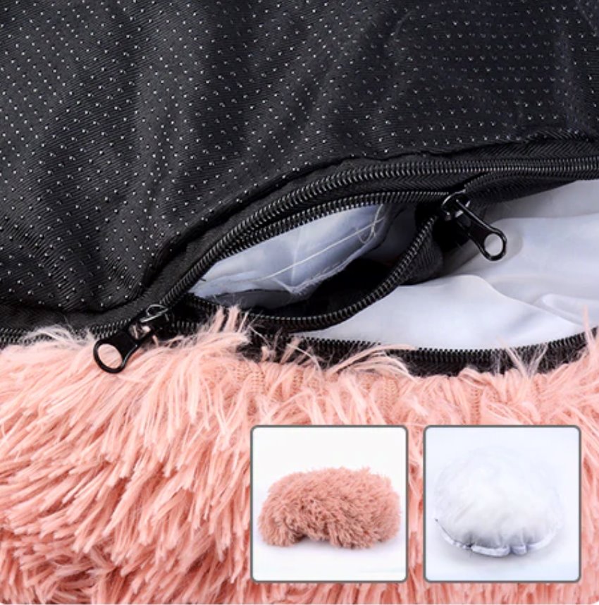 Soft and Fluffy Plush Calming Pet Bed With Removable Cover Dog Beds Best Pet Store