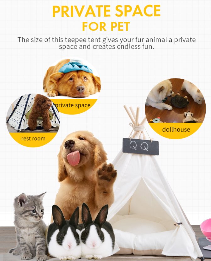 TeePee Tent Pet Bed - 7 Designs! Dog Beds Best Pet Store