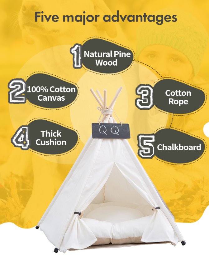 TeePee Tent Pet Bed - 7 Designs! Dog Beds Best Pet Store