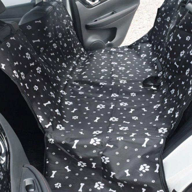 Waterproof Pet Car Back Seat Protector Pet Carriers & Crates Best Pet Store Black Bones