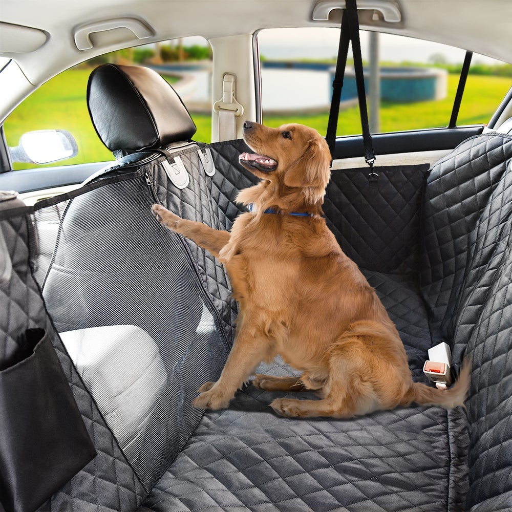 Waterproof Pet Car Back Seat Protector With Mesh Pocket Pet Carriers & Crates Best Pet Store
