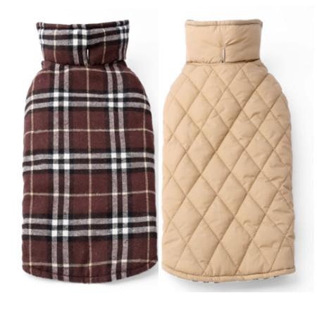 Waterproof Reversible Warm Fleece Dog Coat Dog Apparel Best Pet Store Brown X Small