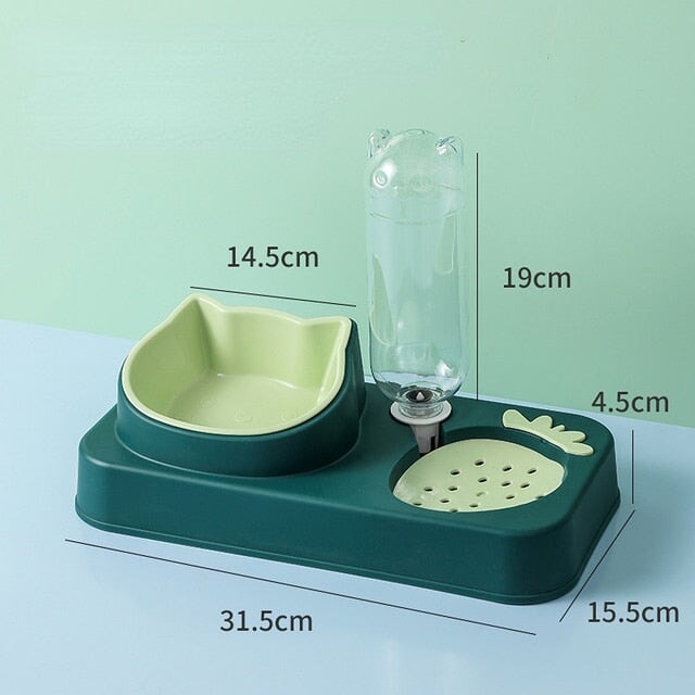 3 in 1 Pet Food and Water Bowl Set Pet Bowls, Feeders & Waterers Best Pet Store Dark Green 2 in 1 