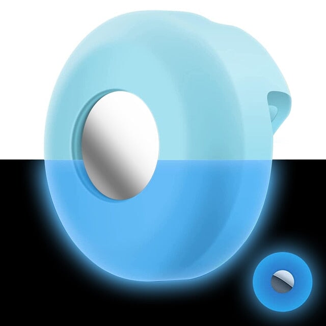 AirTag Pet Collar Silicone Protective Case ID Tags Best Pet Store Fluorescent Blue 