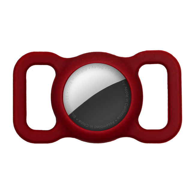 Apple AirTag Pet Collar Silicone Protective Case Pet Collars & Harnesses Best Pet Store Burgendy 