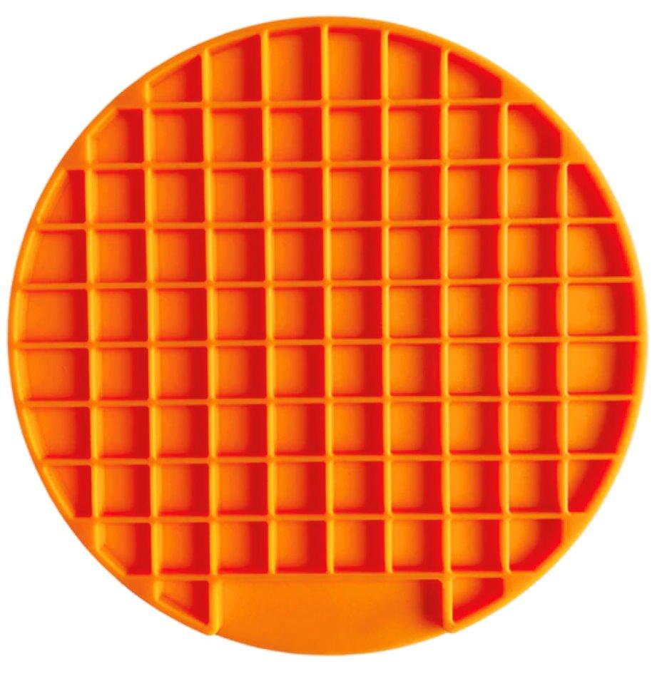 Dog Lick Pad Mat Pet Training Clickers &amp; Treat Dispensers Best Pet Store Round Orange 
