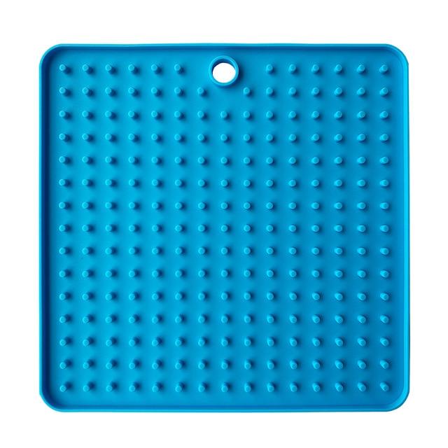 Dog Lick Pad Mat Pet Training Clickers &amp; Treat Dispensers Best Pet Store Square Blue 