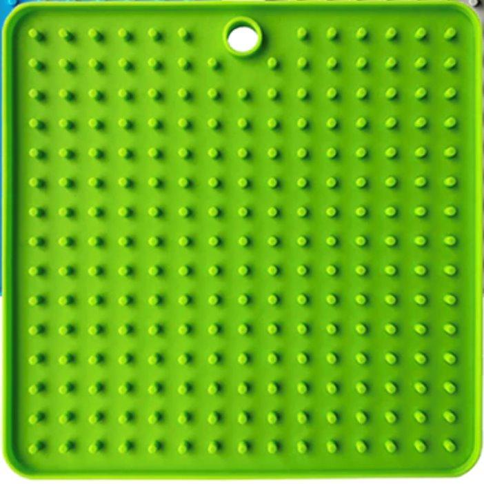 Dog Lick Pad Mat Pet Training Clickers &amp; Treat Dispensers Best Pet Store Square Green 