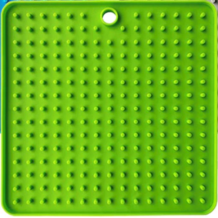 Dog Lick Pad Mat Pet Training Clickers & Treat Dispensers Best Pet Store Square Green 