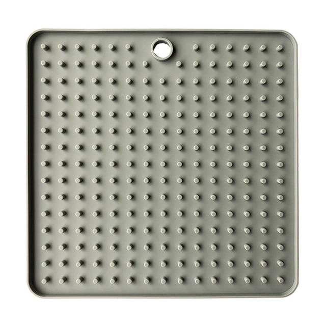 Dog Lick Pad Mat Pet Training Clickers & Treat Dispensers Best Pet Store Square Grey 