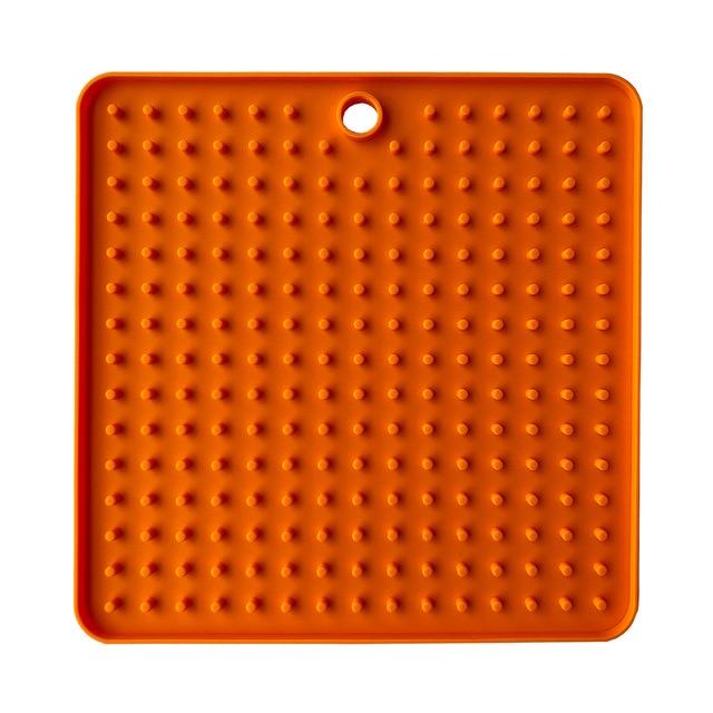 Dog Lick Pad Mat Pet Training Clickers &amp; Treat Dispensers Best Pet Store Square Orange 