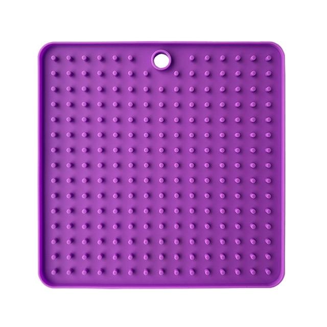 Dog Lick Pad Mat Pet Training Clickers & Treat Dispensers Best Pet Store Square Purple 