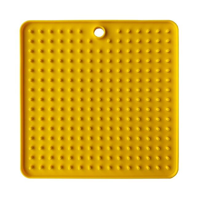 Dog Lick Pad Mat Pet Training Clickers &amp; Treat Dispensers Best Pet Store Square Yellow 