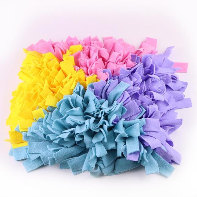 Handmade Dog Snuffle Mat Pet Training Clickers &amp; Treat Dispensers Best Pet Store Blue Yellow Pink Purple Triangle 