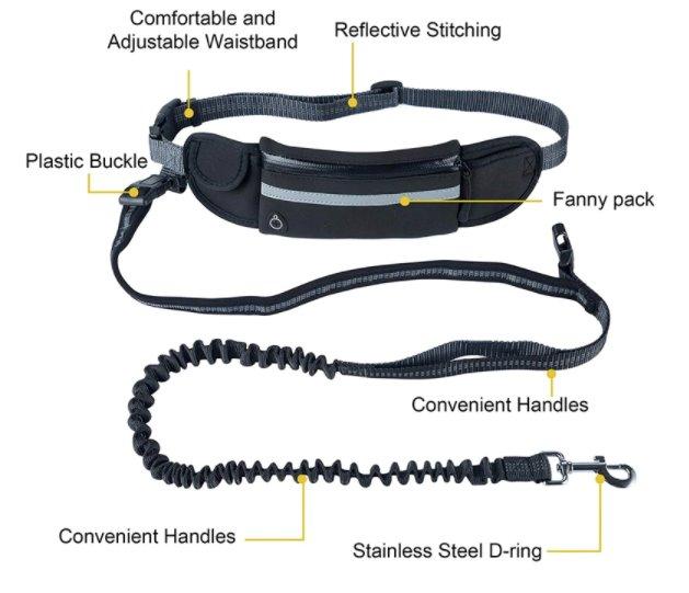 Handsfree Running Bungee Dog Leash With Pouch Pet Leashes Best Pet Store 
