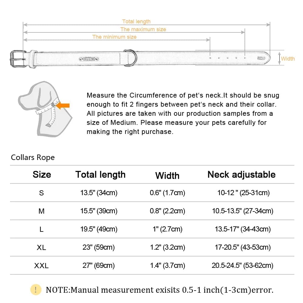 Personalised Custom Leather Dog Collar Pet Collars & Harnesses Best Pet Store 