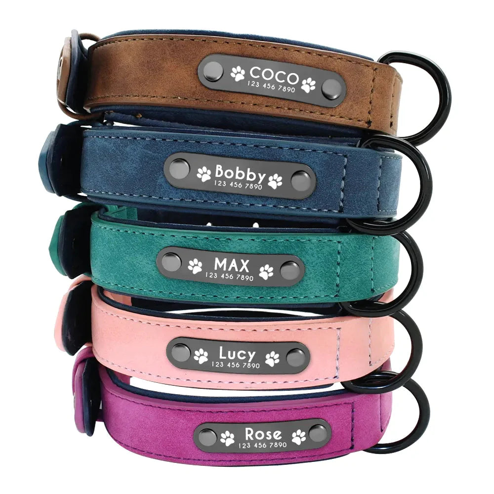 Personalised Custom Leather Dog Collar Pet Collars & Harnesses Best Pet Store 