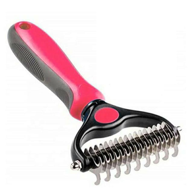 Professional Pet Rake Shedding Brush Pet Combs & Brushes Best Pet Store Pink Thick Fur 75x160mm