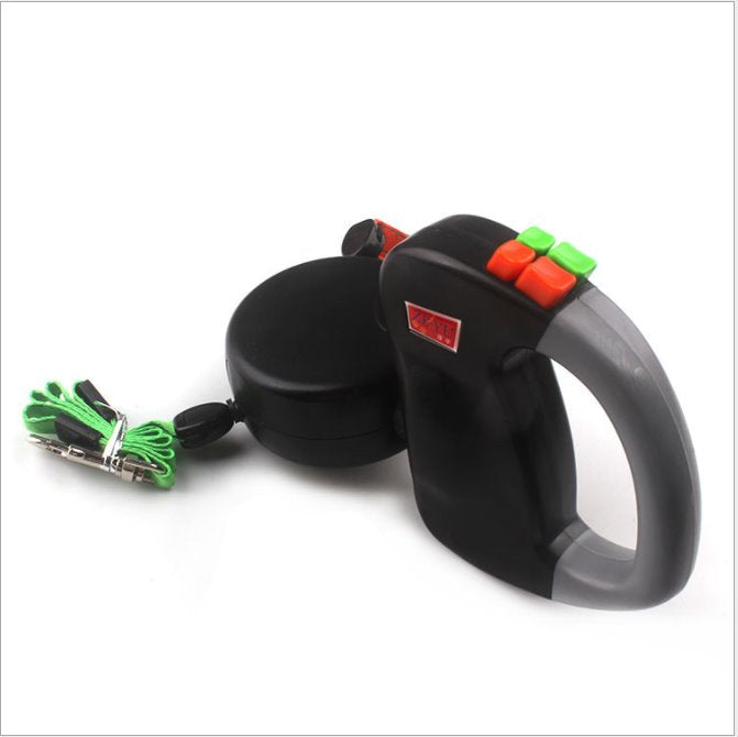 Retractable Double Dog Leash Pet Leashes Best Pet Store Black 
