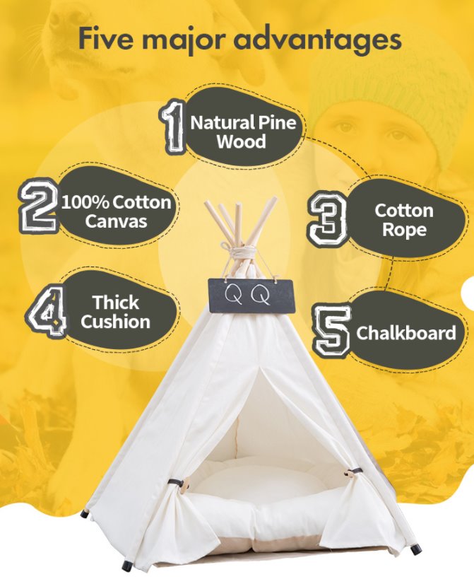 TeePee Tent Pet Bed 7 Designs Best Pet Store